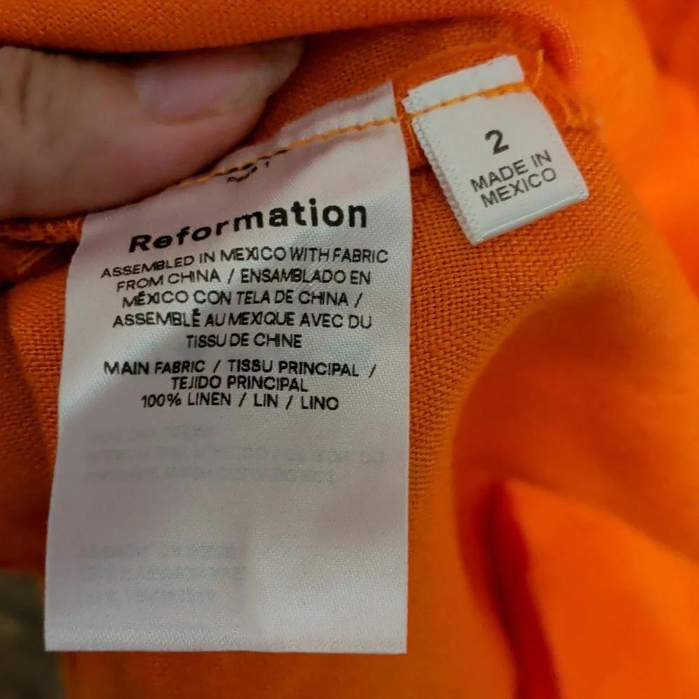 REFORMATION marcella linen strapless dress - size 2 - Picture 5 of 11